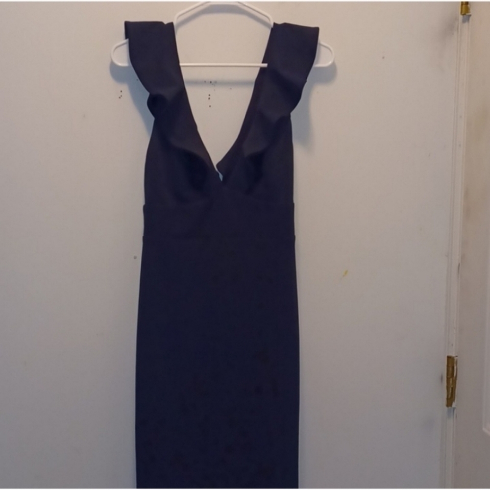 Lulu's maxi dress flutter sleeve deep V Neck small
